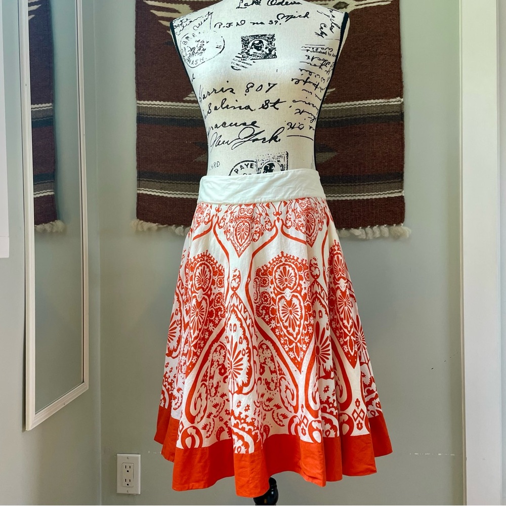 Anthropologie Edme & Esyllte Wilderness Maze Midi Skirt
